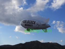 coldcock whiskey rc blimp flying hi in the sky